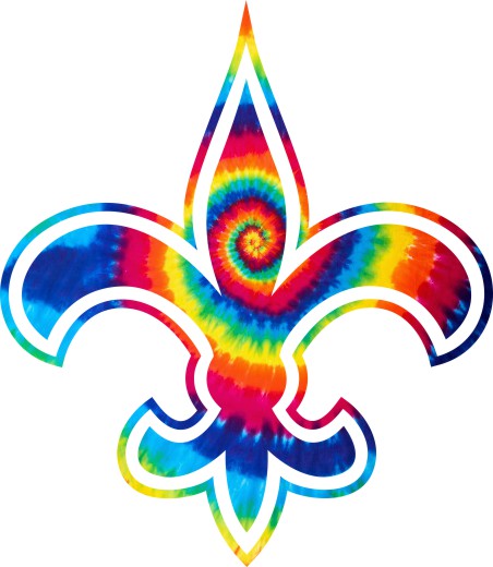 New Orleans Saints rainbow spiral tie-dye logo vinyl decal